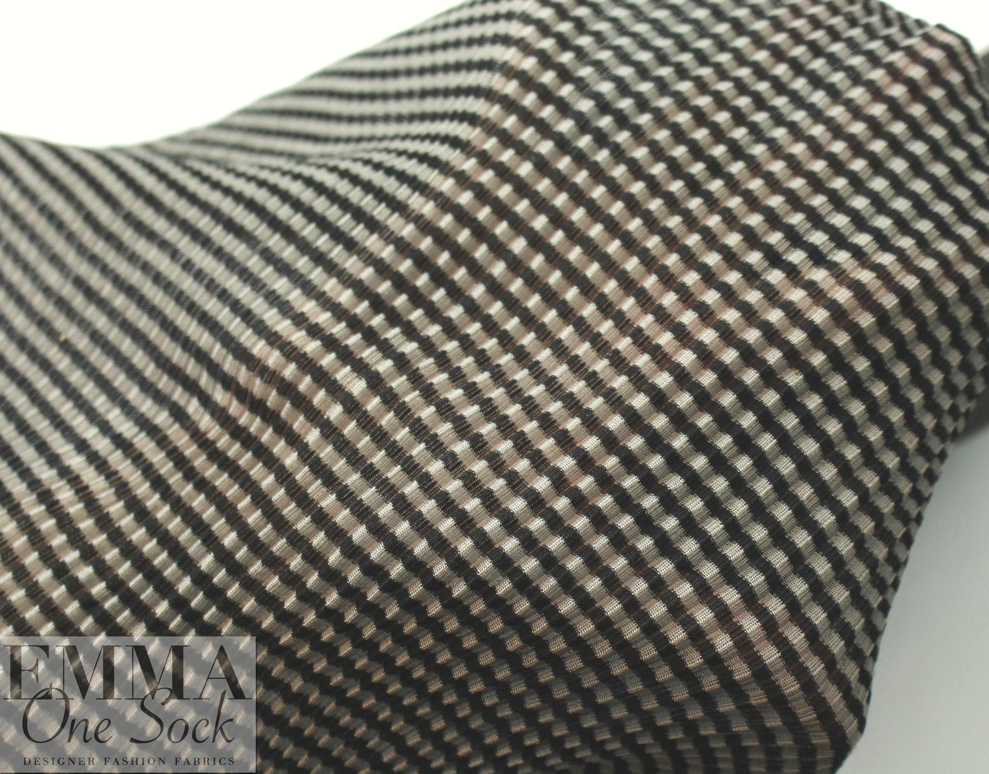 CA designer circular tube accordion pleat viscose - black/gray 1 yard