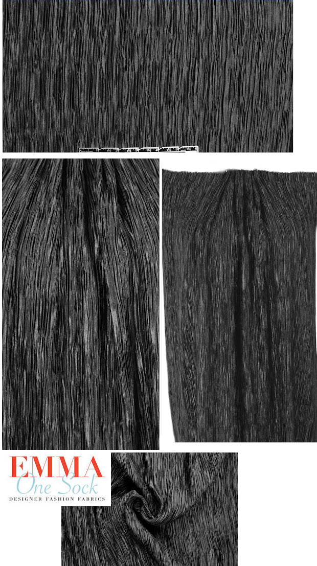 NY designer pleated woven - black