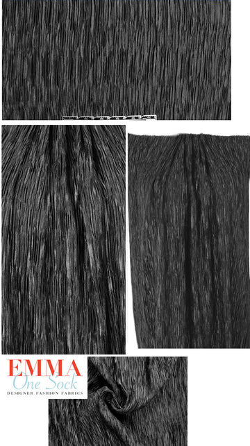 NY designer pleated woven - black