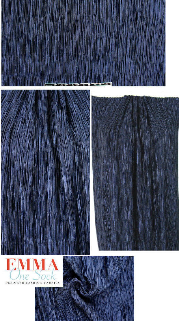 NY designer pleated woven - navy