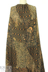 Yiga1 Azroue1 earth tones pleated woodcut graphic 1 yard