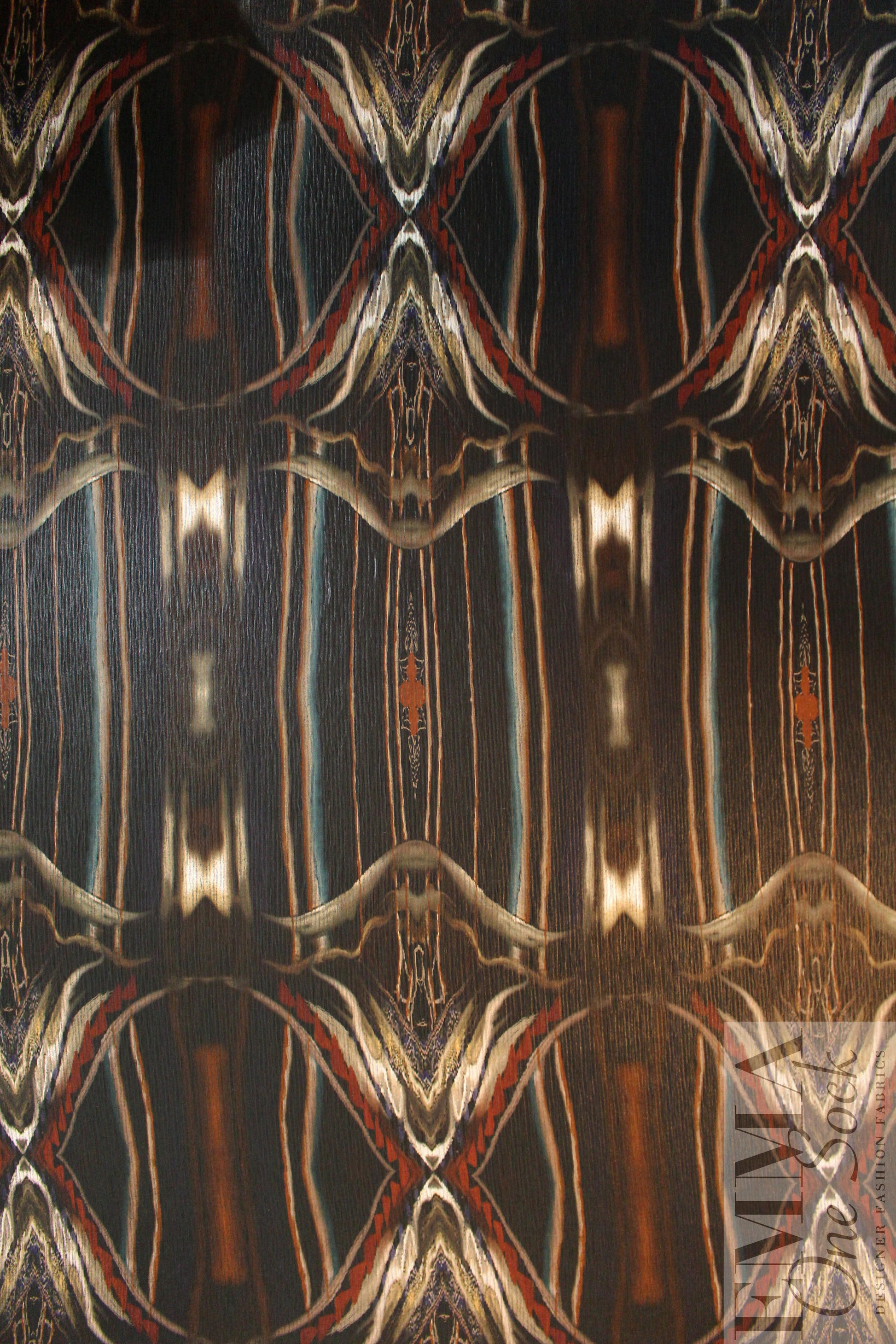 Italian edgy abstract novelty pleated backed woven