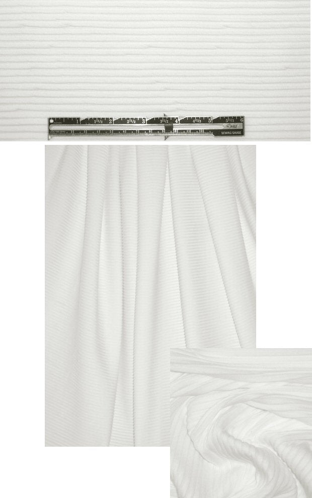 Anna S. pleated design novelty knit - cream 1.25 yd