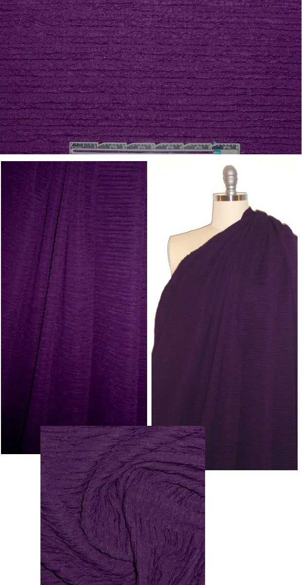NY designer pleated look novelty knit - purple 1.5 yds