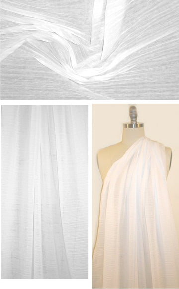 Italian pleated cotton/nylon sheer knit - white 1.5 yds
