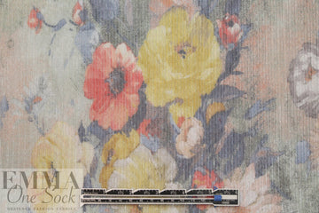 Italian vintage floral pleated metallic knit