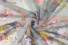 Italian vintage floral pleated metallic knit 1.5 yds