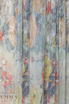 Italian vintage floral pleated metallic knit
