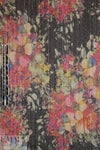 vintage floral bouquet plisse' metallic knit 1 yard