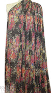 vintage floral bouquet plisse' metallic knit