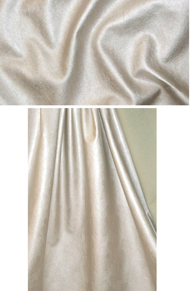 viscose-backed supple faux leather - white gold 2 yd