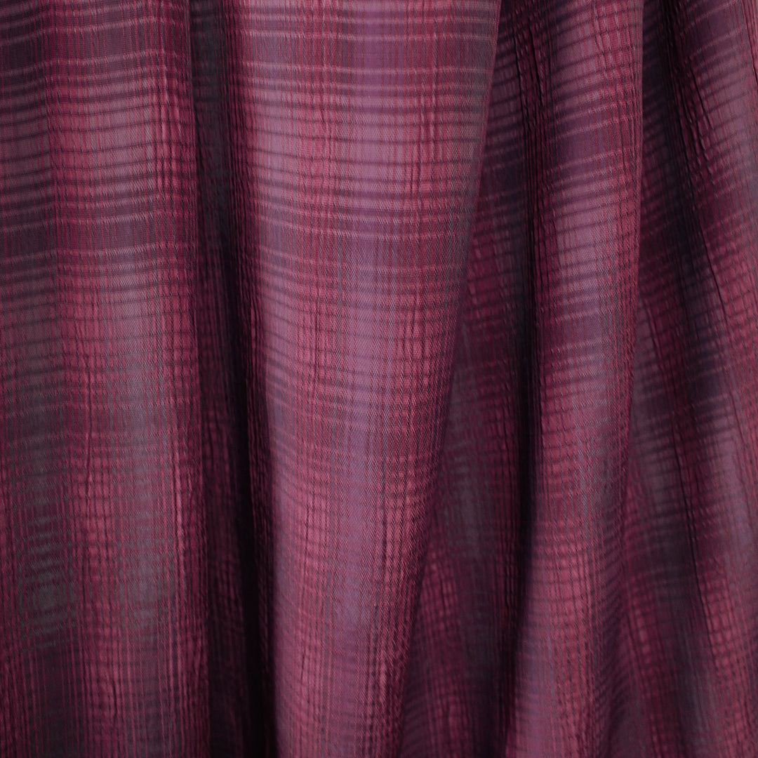 CA designer viscose blend plaid jacquard woven - raspberry/plum 1.125 yds