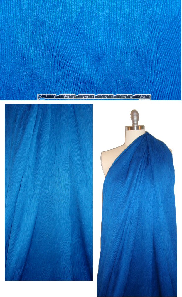 CA designer plisse' look matelasse'- palace blue