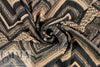 CA designer black/beige chevron viscose plisse' woven 2 yd