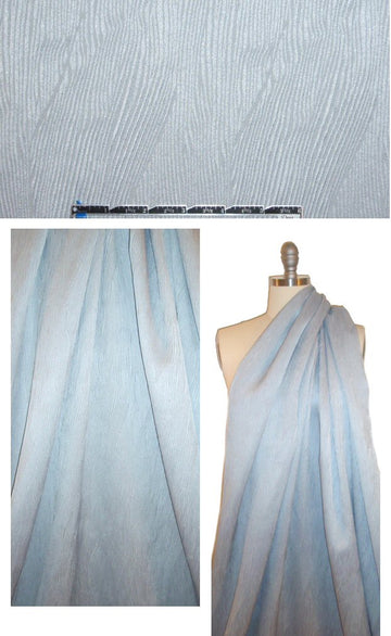 CA designer plisse' look matelasse'- silvery blue