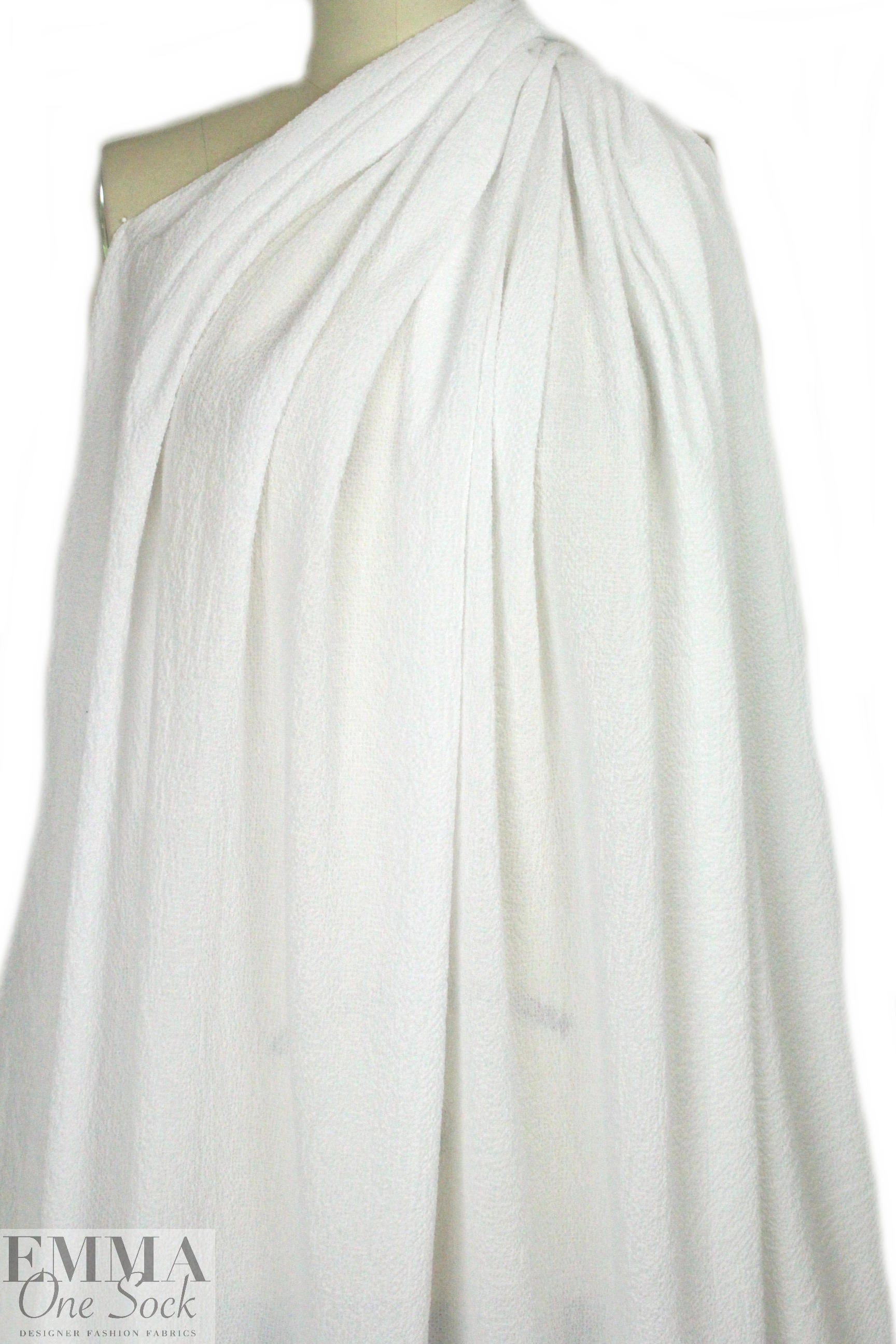 Italian dimple-textured plisse' - white