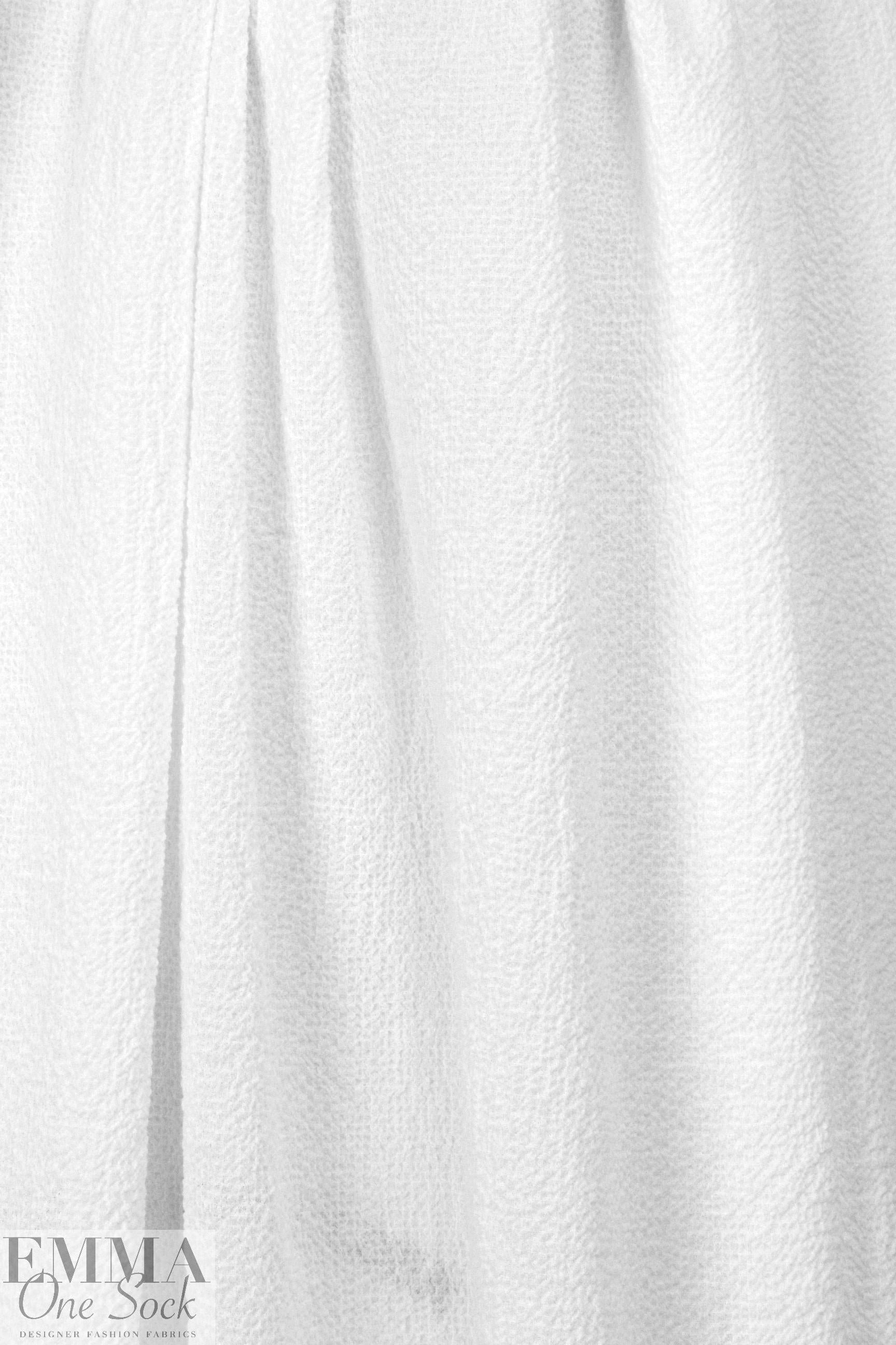 Italian dimple-textured plisse' - white
