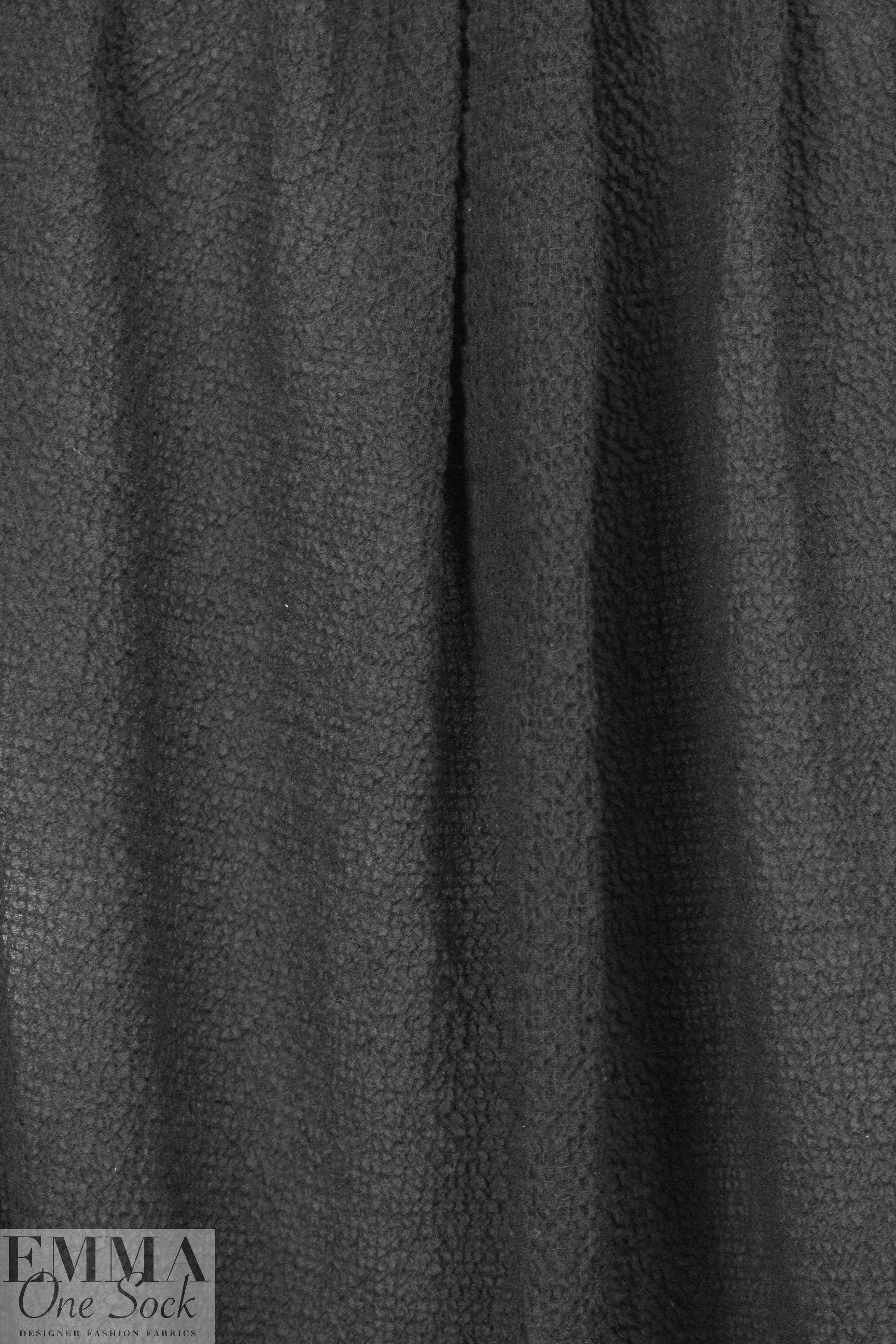 Italian dimple-textured plisse' - black 1.75 yds