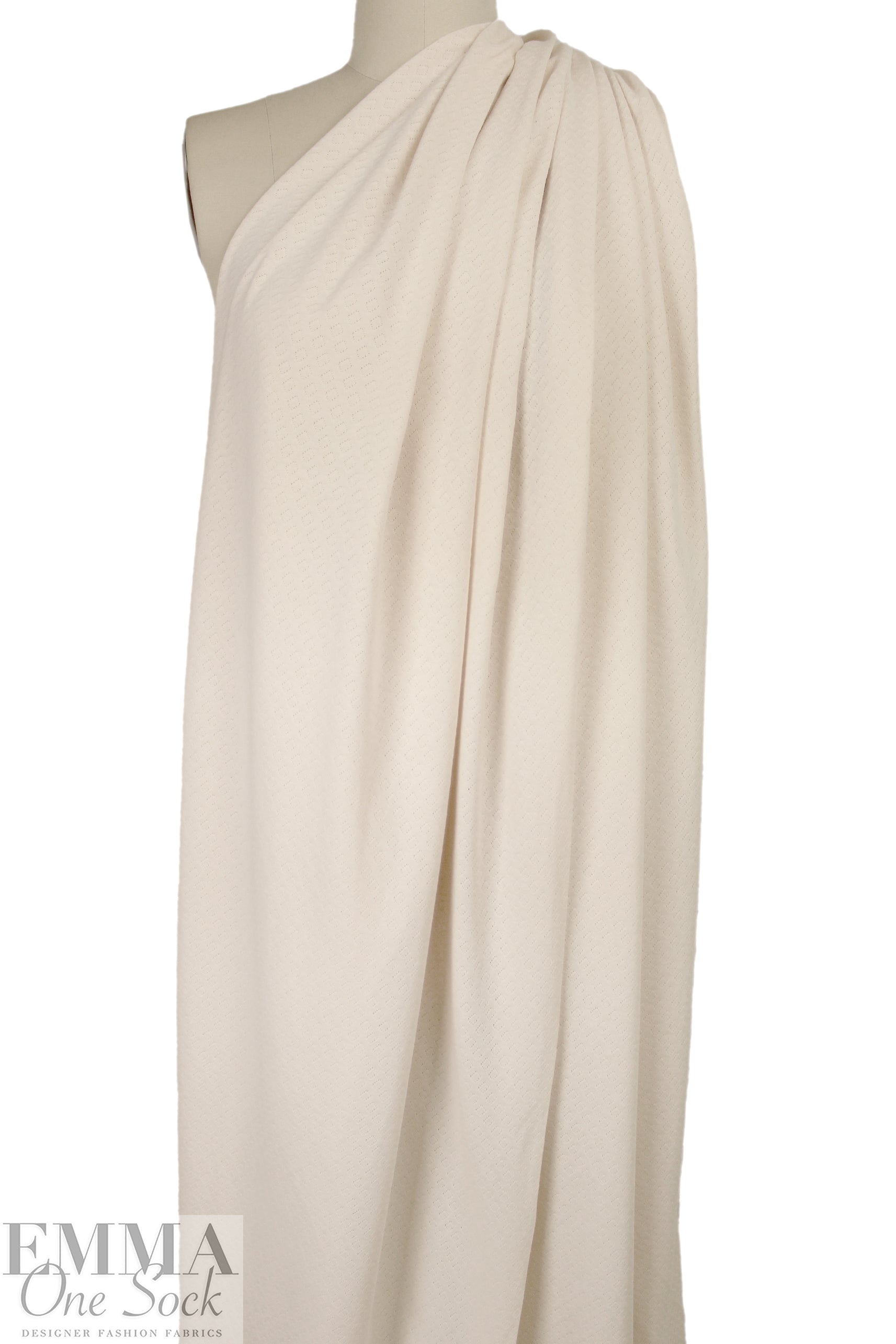 organic cotton GOTS pointelle sweater knit - creamy white 2.5 yd