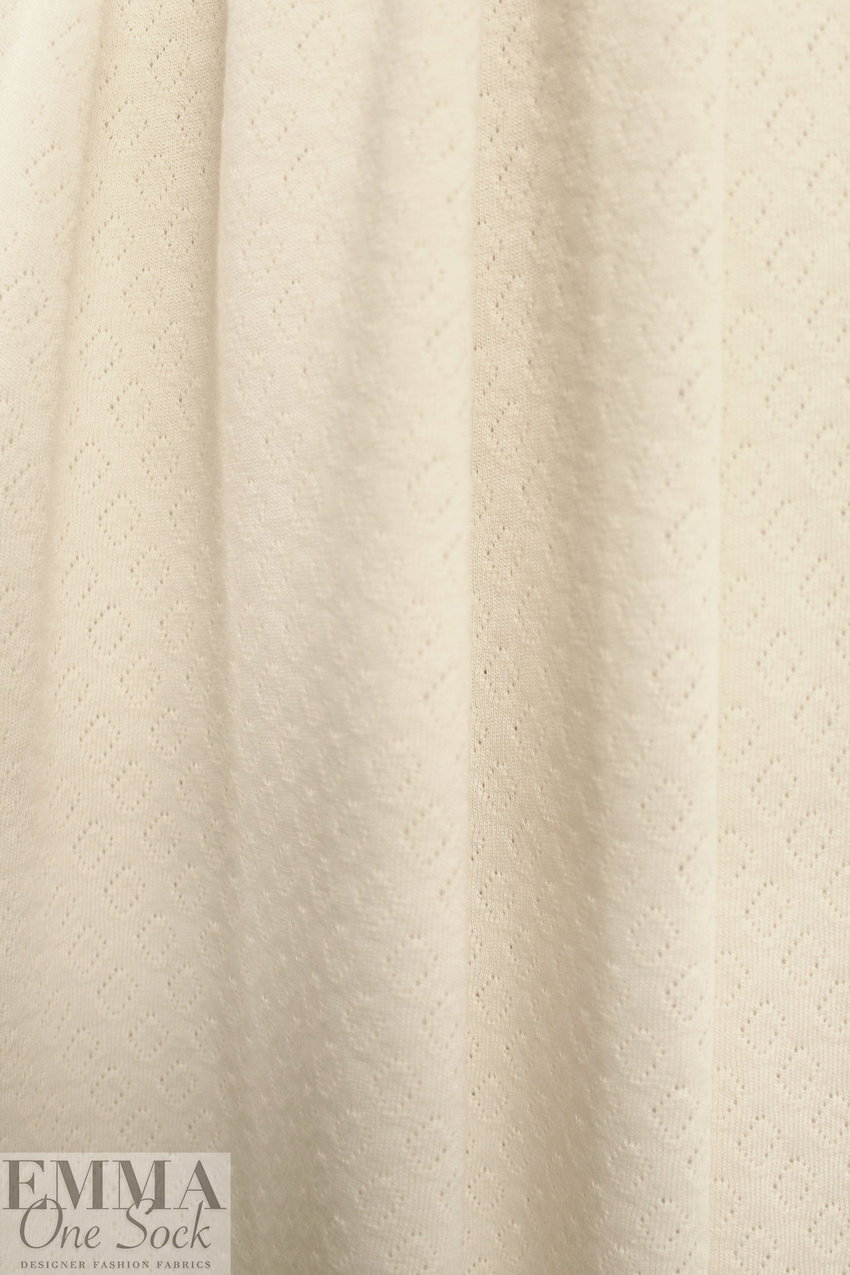 organic cotton GOTS pointelle sweater knit - creamy white 1.66 yd