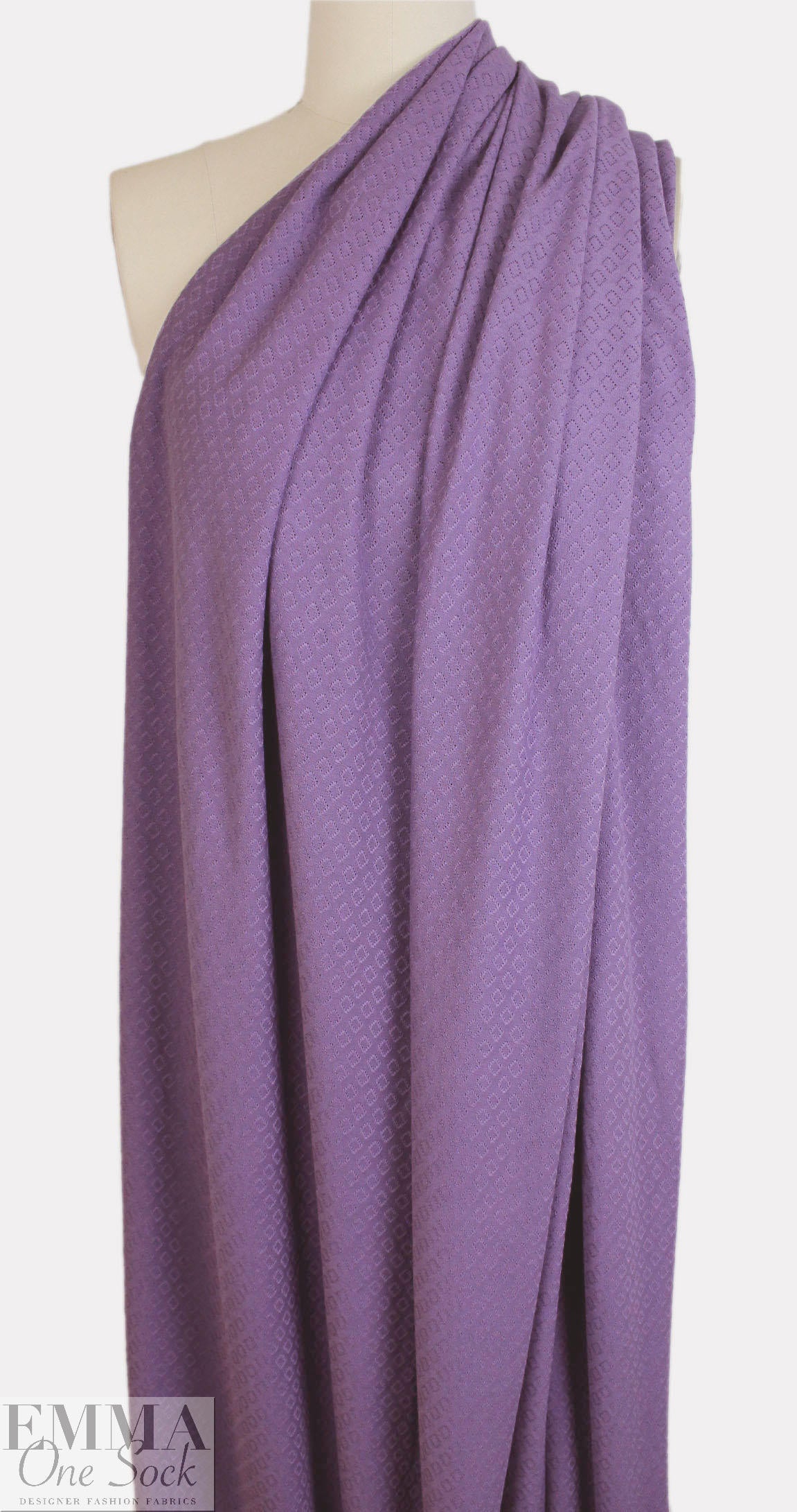 organic cotton GOTS pointelle sweater knit - wisteria 1.25 yds