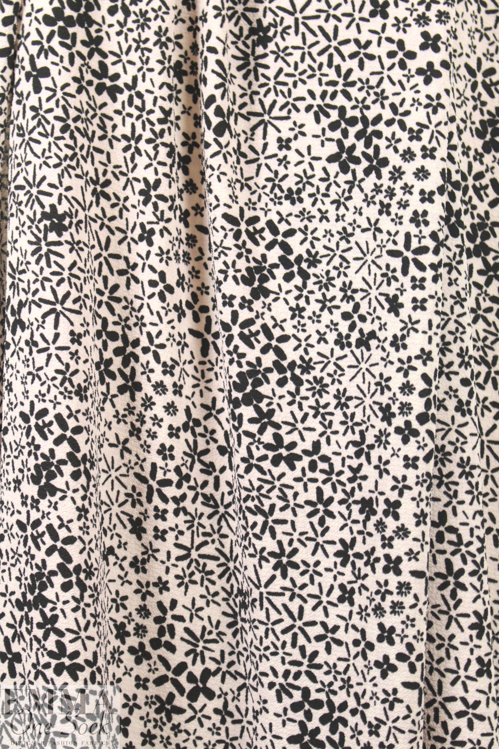 Pol0 textured stretch crepe - black on pink
