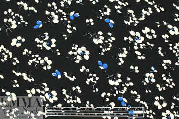 Pol0 drapey woven- flowers on black