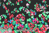 Pol0 textured crepe - flower border on black