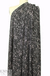 Pol0 textured stretch crepe - pink on black 2.125 yd