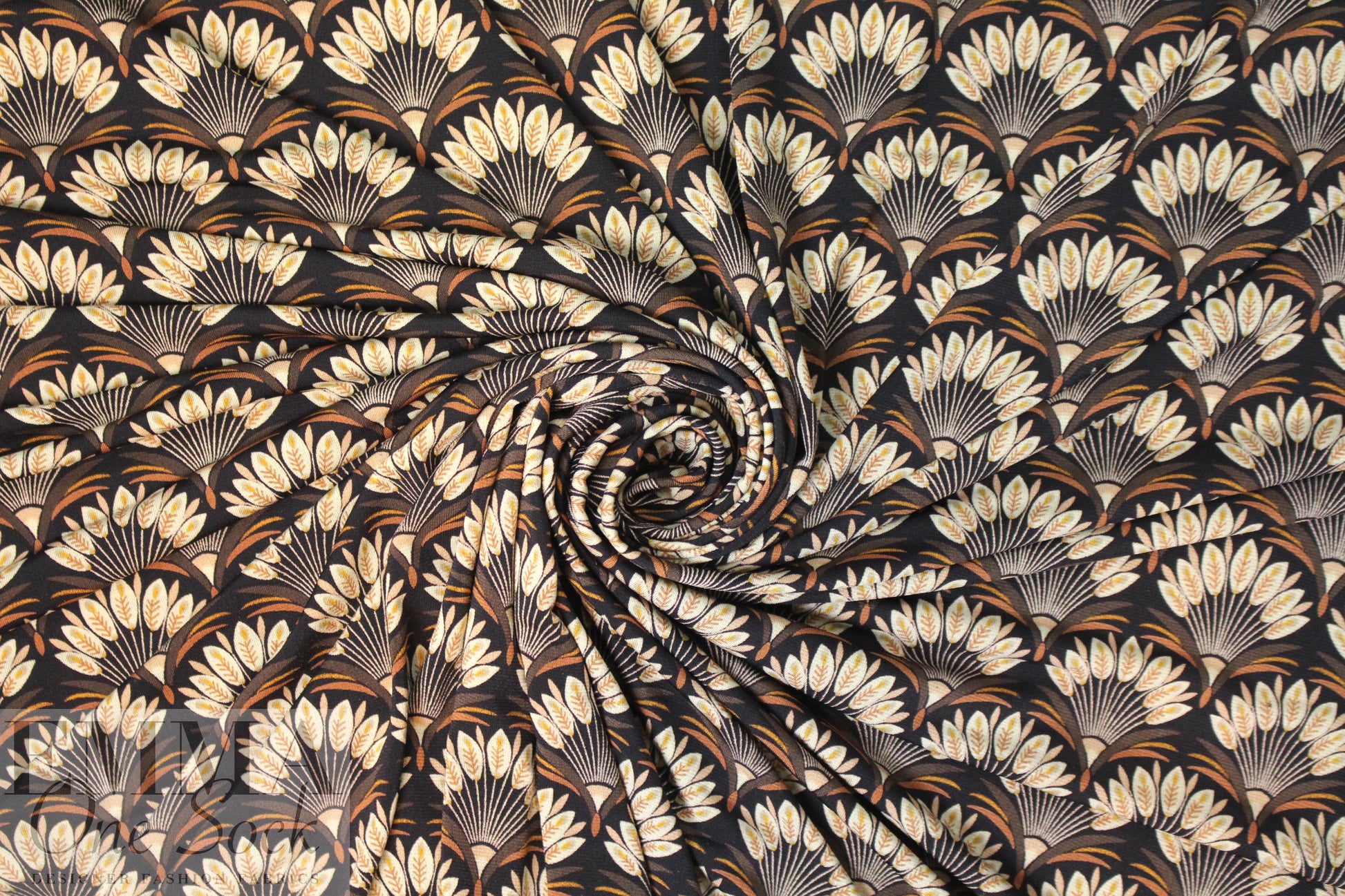 earthtones art deco graphic poly/span knit