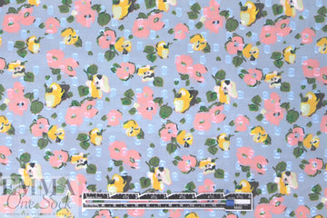 Caro1ina H. clipped weave floral silk sheer - blue