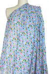 Caro1ina H. clipped weave floral silk sheer - blue 1.75 yd
