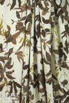 French digital earthtones floral textured crepe - ivory 1.75 yd
