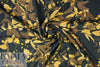 French digital earthtones floral textured crepe - licorice