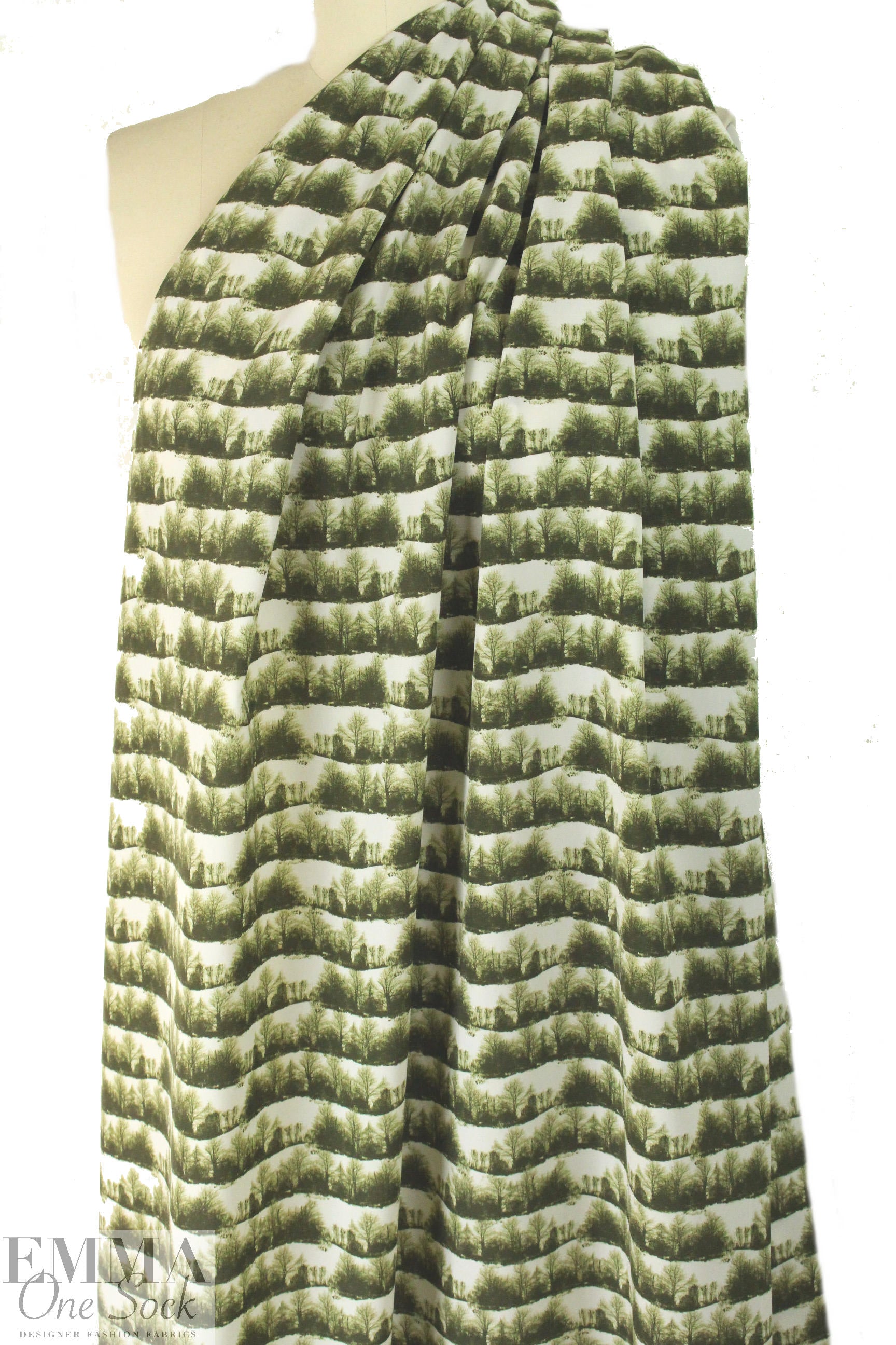 CA designer forest scene lightweight woven