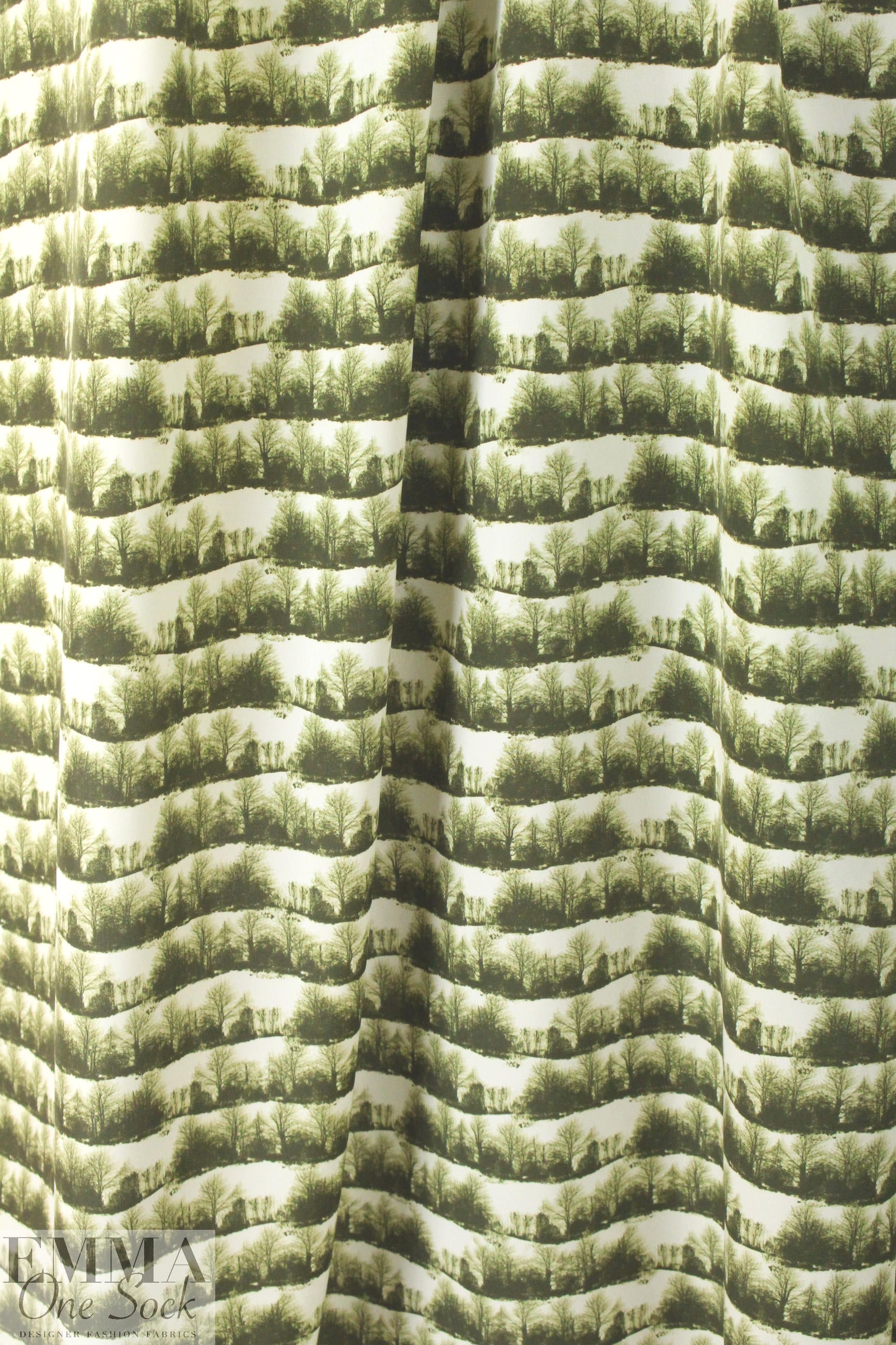 CA designer forest scene lightweight woven 1.375 yds