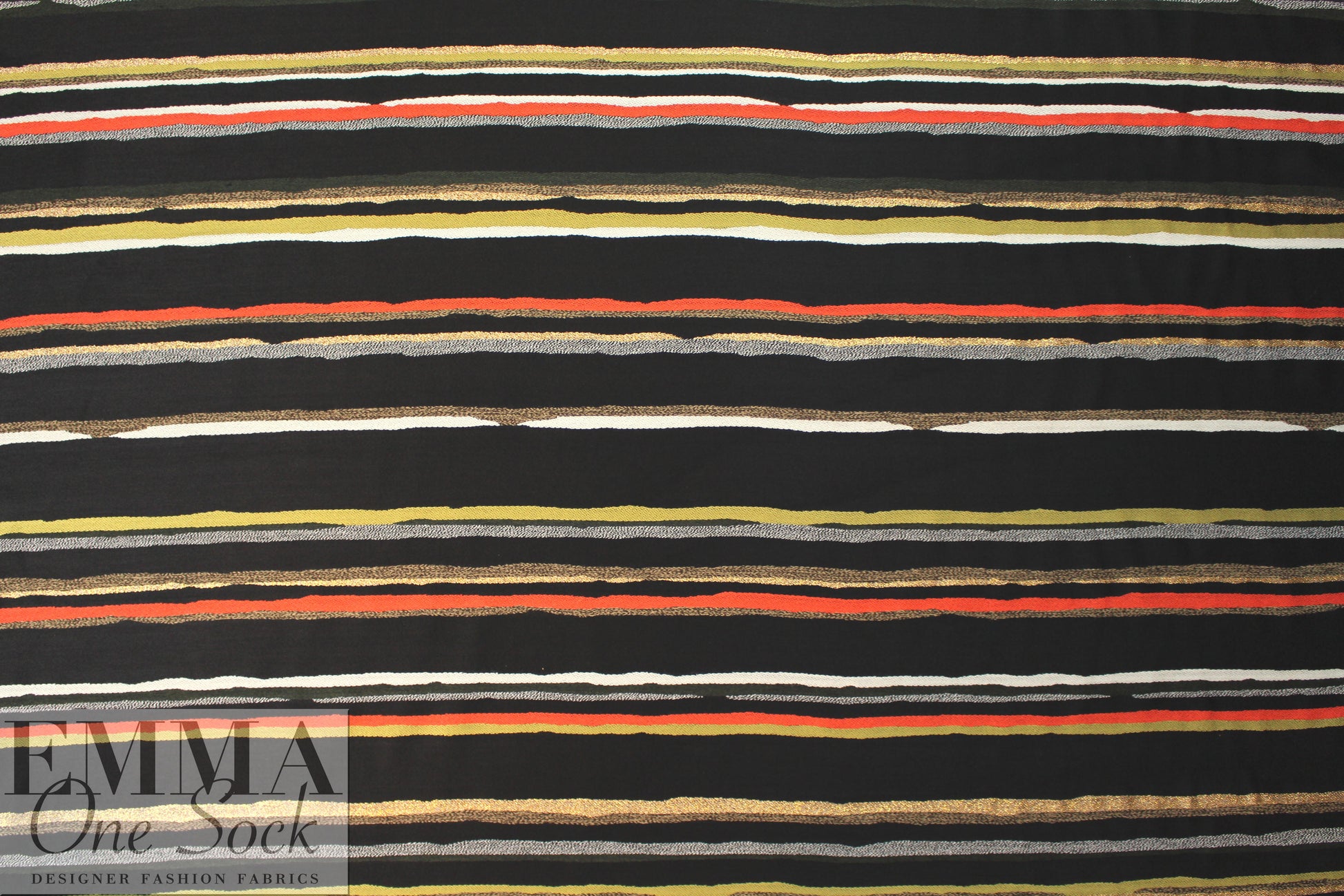 Mi11y tiger lily/green-gold/metallic novelty stripe woven