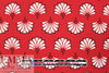 'emperor's fan' poly crepe print - red/ivory 2.125 yds