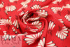'emperor's fan' poly crepe print - red/ivory 1.875 yd