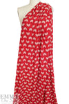 'emperor's fan' poly crepe print - red/ivory 2.125 yds