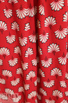 'emperor's fan' poly crepe print - red/ivory 1.875 yd