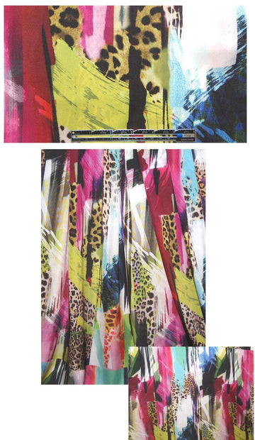French 'cheetah infusion' digital panel woven 1 yd