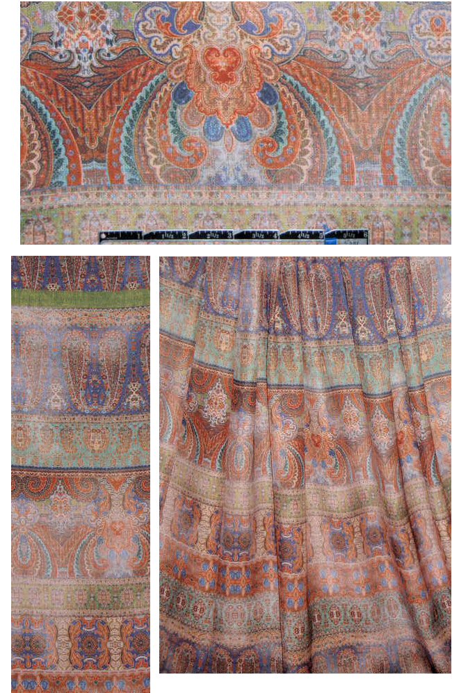 French museum tapestry poly charmeuse 2 yds