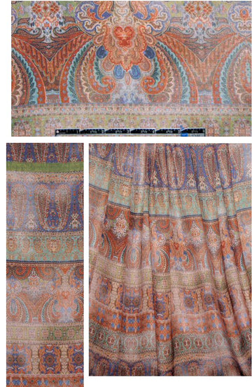 French museum tapestry poly charmeuse 2 yds