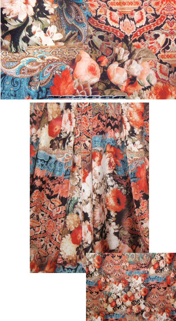 French rococo montage poly charmeuse 1.625 yd
