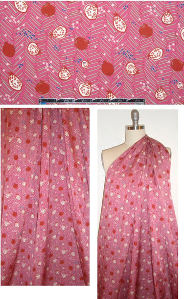 NY designer mauve/sage graphic poly charmeuse