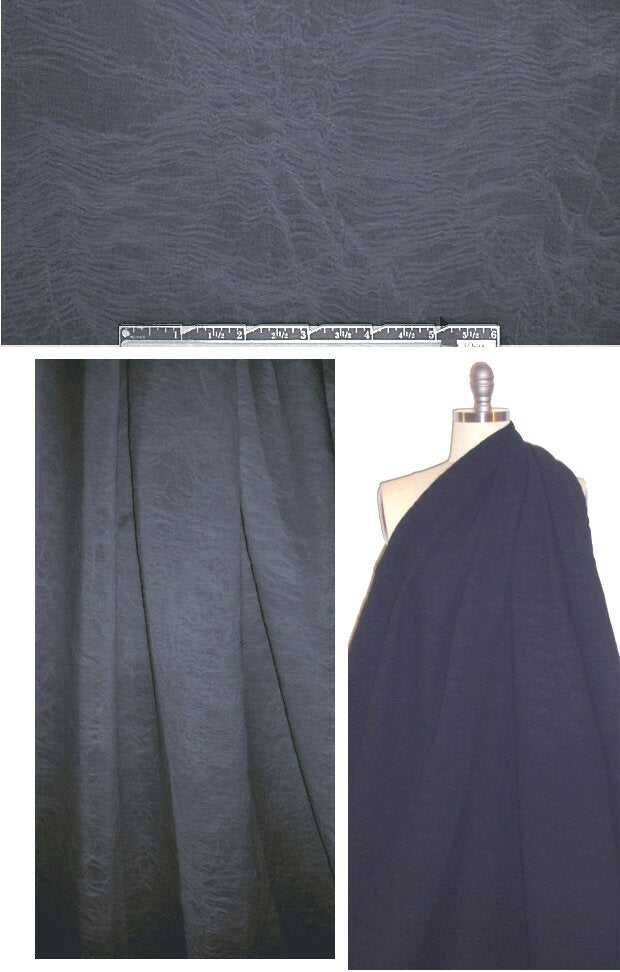 CA designer backed, textured plisse' - navy