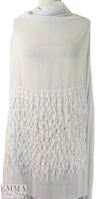 Dress to Ki11 applique' fringed border dotted chiffon