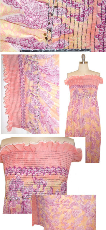 NY designer gathered selvage poly chiffon skirt fabric