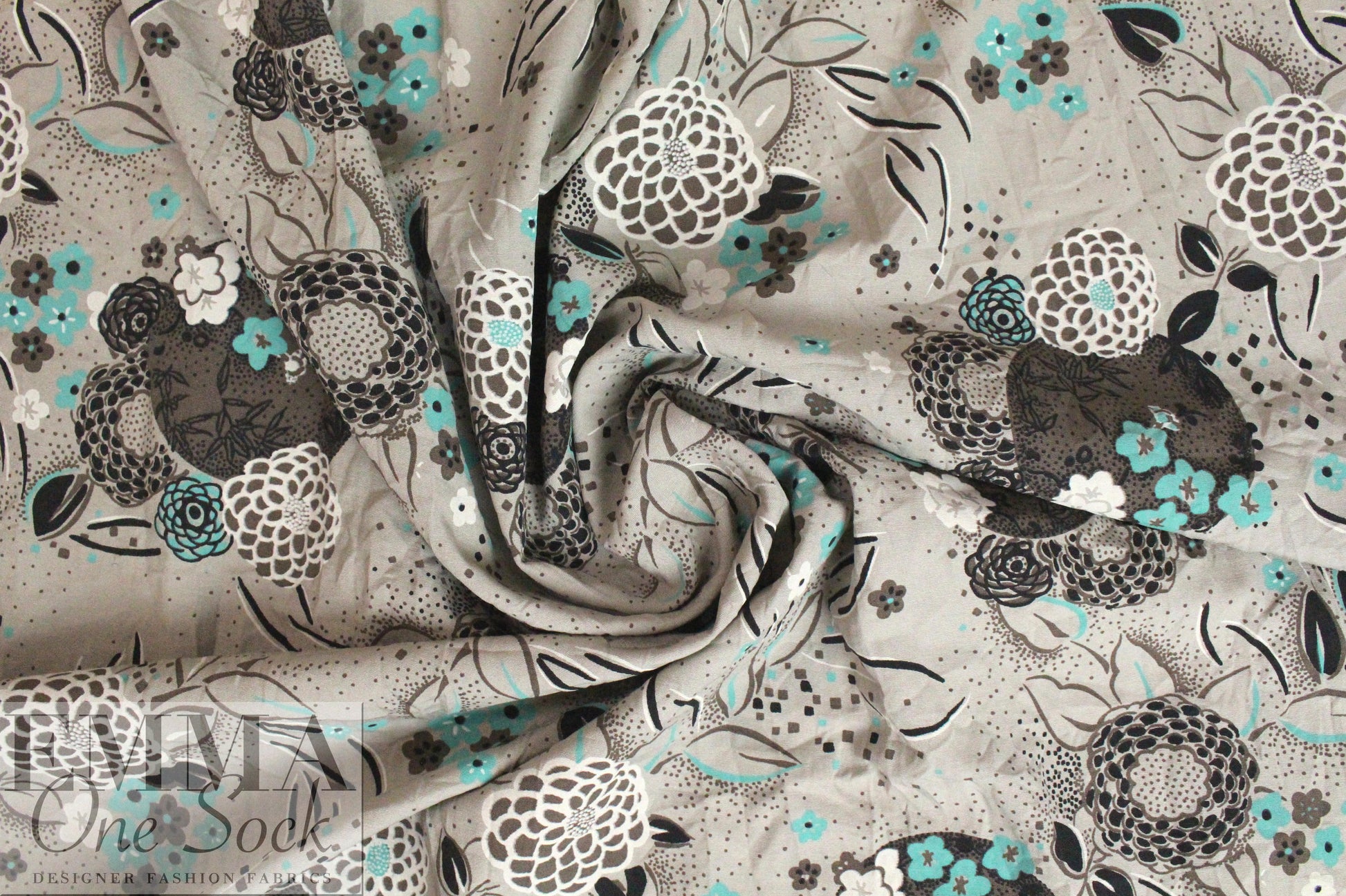 French flowery whimsy cotton crush woven